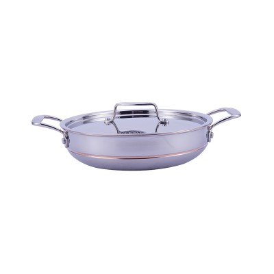 Chinese professional 5 ply stainless steel best types of non stick cooking frying woks pan with lid size for sale