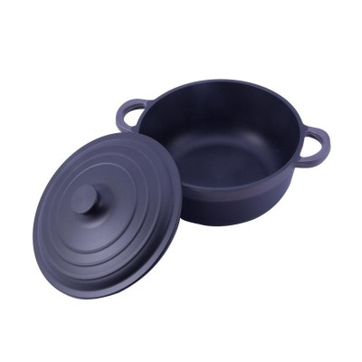 Gravity casting hard anodized aluminum casserole pot set with lid