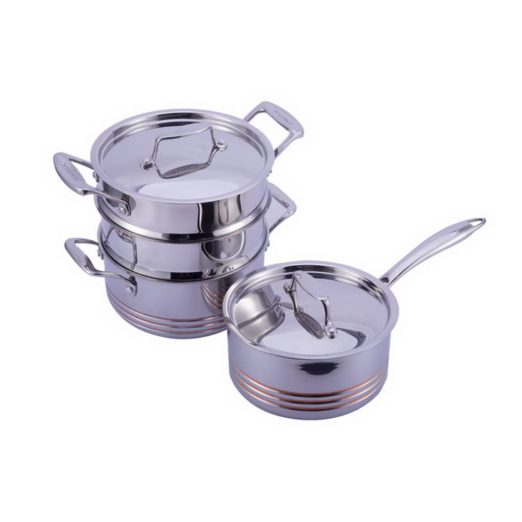 professional 5-ply all clad induction copper steamer soup cooking pot