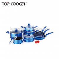 Aluminium Press Cookware Metallic Painting Kitchenware Set