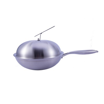 Eco -friendly stainless steel woks 3-ply pot stainless fry pan types of woks with best price