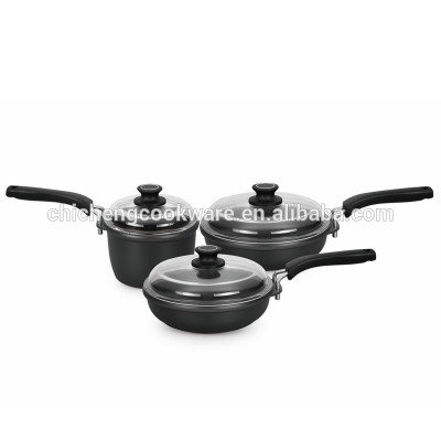 gravity casting non stick hard anodized aluminum cookware