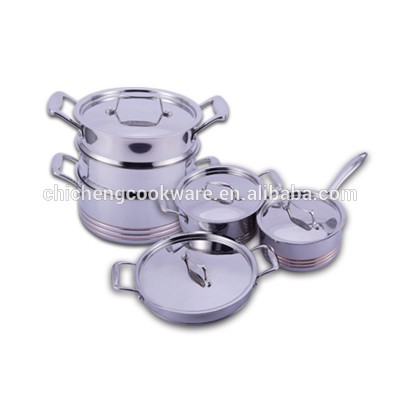 Professional design superior materials kitchen cooking stainless steel cookware set